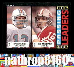 1985 Topps #192 Joe Montana Dan Marino HOF HOF NM/NM+ Passing Leaders 8374 - Picture 1 of 4