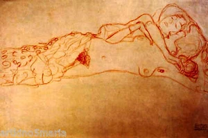 GUSTAV KLIMT WOMAN COUPLE ARTNOUVEAU ART GICLEE  PRINT FINE CANVAS - Picture 1 of 4