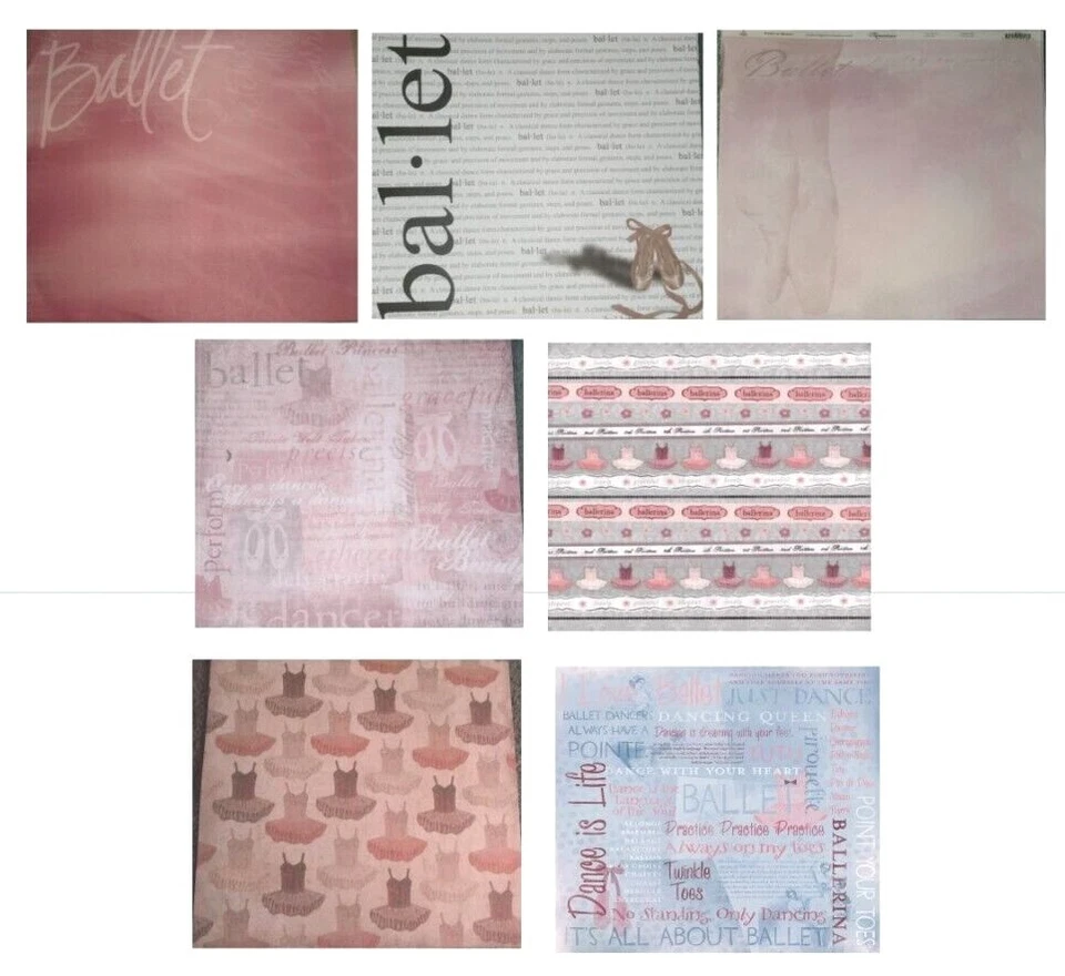 Dance Ballet 12 x 12 Cardstock PICK Definition Collage Stripes Motion Tutus - Image 1 of 1