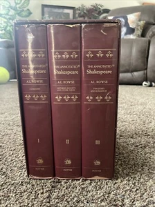 The Annotated Shakespeare A.L. Rowse 3 Volume Set 1978 Complete HC DJ Like New - Picture 1 of 4