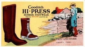 JOSEPH FRANKS CASH STORE COLONA MONTROSE COLORADO 1930er GOODRICH BOOTS BLOTTER - Bild 1 von 1