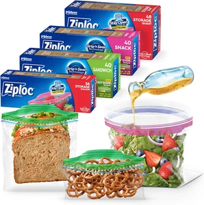 Food Storage and Sandwich Bags Variety Pack, Stay Open Design with Stand-Up Bott - Picture 1 of 12