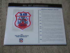 AFL AMERICAN FOOTBALL LEAGUE 10th ANNIVERSARY NFL PATCH CARD Willabee Ward 1969