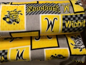 Wichita Shockers 100% Polyester Fleece WSU-1177 Fabric by the Yard #Bolt-.50 - Picture 1 of 5