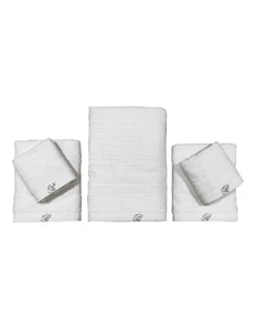 ASCIUGAMANI COMPLETO DA BAGNO 5 PEZZI IN SPUGNA - SAMIRA BLUMARINE PERLA - Imagen 1 de 5