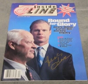 1995 DETROIT RED WINGS NHL PROGRAM PLAYOFF ISSUE GORDIE / MARK HOWE MARK SIGNED - Picture 1 of 9