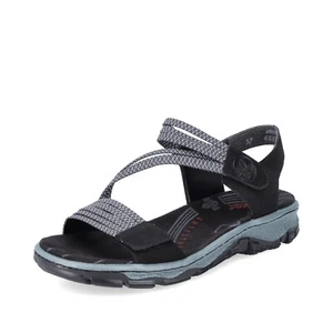 Sandalia trekking RIEKER negra ANTISTRESS velcro textil NUEVA 2025 tendencia 68871-00 - Imagen 1 de 4