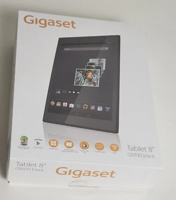 Gigaset QV830 Quad-Core 1.2GHz 8GB 8in Android Tablet Black - Image 1 of 4