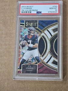 2023 Select CJ Stroud Tri Color Prizim Rookie /225 Psa 10 Color Match America!! - Picture 1 of 4