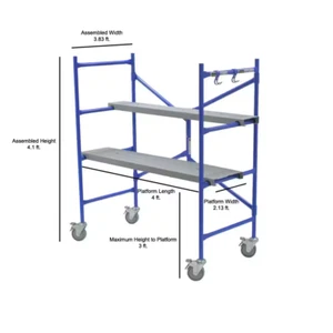 4 ft. x 3.8 ft. x 2 ft. portable rolling scaffold 500 lb. load capacity | werner - Picture 1 of 12