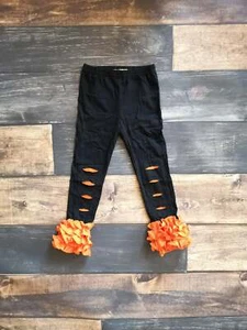 Orange/Black Spirit Distressed Icing Girl Leggings - Picture 1 of 3