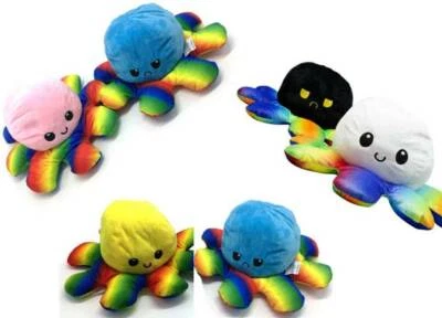 FUN UNLIMITED PRODUCTS 3er SET - Oktopus Plüsch Wendeplüsch Octopus Plüschtier Kuscheltier Tintenfisch