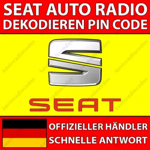 ✅SEAT RADIO PIN CODE ALHAMBRA ALTEA IBIZA LEON MII RNS RCD RNS-E NAVIGATION✅ - Bild 1 von 4