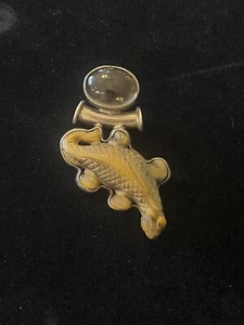 Vintage Sterling Silver Charles Albert Tigers Eye Pendent - Picture 1 of 7