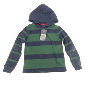 Chaps Boys  Blue Green Striped Thermal Hoodie 5