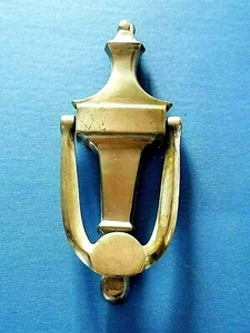 Door Knocker Neoclassical Finial Shaped Heavy Brass Chrome Plated Vintage - Picture 1 of 5