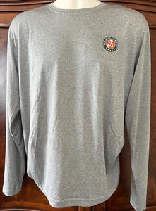French Open Logo on Vintage Heather LS T's  3.8-OZ 100% Poly Dry-Fit Limited Run - Picture 1 of 4