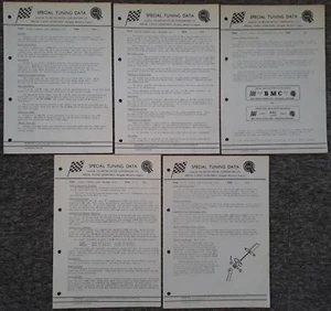 BMC Special Tuning Data Sheets x 5 Manual - Austin Morris Wolseley 1800 18/85 - Picture 1 of 6