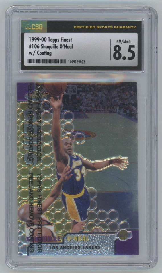 1999-00 Topps Finest Shaquille O'Neal CSG NM/MINT+8.5 . #106 - Image 1 of 2