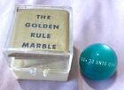 Vintage Golden Rule Marble Green W/ White Lettering Plus Paperwork & Case