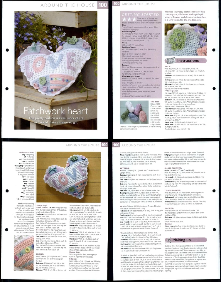 Patchwork Heart #100 Around The House - The Art Of Crochet 2 Page Pattern - Image 1 of 1