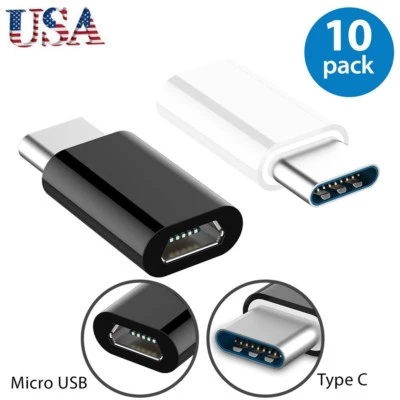 10 x Micro USB to USB 3.1 Type-C Data Adapter Converter For Samsung S22 + Ultra - Image 1 of 4