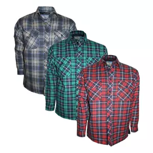EuroStyle Men's Padded Work Shirts Quilted Cotton Lumberjack Check Shirt (M-2XL) - Picture 1 of 36