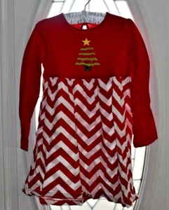 J KHAKI Girls Long sleeve Christmas Tree Dress Size 6 - Picture 1 of 4