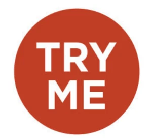 Try Me merchandise food labels 1000 per roll stickers 1" size round - Foto 1 di 1