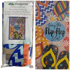 Evergreen Yard Flag Flip Flop Summer Decorative Outdoor Living 28 X 44 inches - Picture 1 of 9
