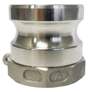 ALUMINUM 200A CAMLOCK FITTING 2 IN. MALE ADAPTER X 2 IN. FEMALE NPT - Picture 1 of 4