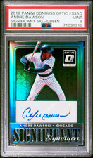 2016 Panini Donruss Optic Andre Dawson AUTO, GREEN PRIZM /3, PSA 9 POP 1 (No 10)