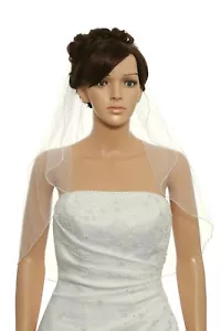 1T Marfil Novia Longitud Hombro Lápiz Borde Boda Velo - Imagen 1 de 4