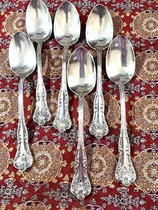 Sterling Silver Towle/Lunt CHATELAINE 5 1/2" Teaspoons (6) 1894; 5 oz. ANTIQUE - Picture 1 of 14