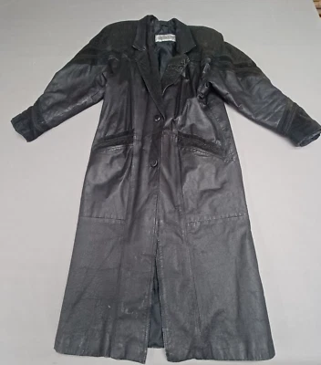 Winlet Jacket Womens Large Trench Coat Paisley Black Lined collared textured - Image 1 of 4