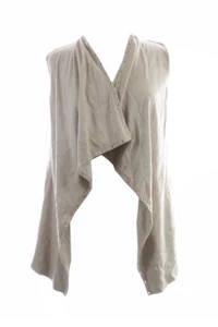 Michael Michael Kors New Khaki Grommet Goat Suede Draped Vest XS $395 - Picture 1 of 3