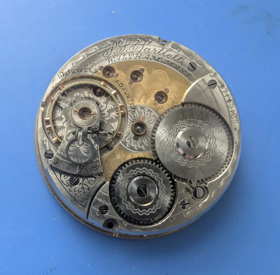 DOS TONOS TALLA 18 MODELO 1892 WALTHAM 17 JOYA P.S. PIEZAS RELOJ BOLSILLO BARTLET Foto 1 de 1