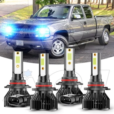 9005+9006 LED Headlight 8000K Ice Blue for Chevrolet Silverado 1500 1999-2006 - Image 1 of 4