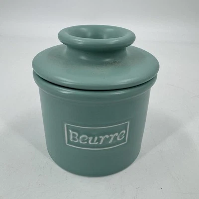 Cafe Butter Bell Crock L. Tremain Matte Aqua Light Sea Foam Color 2021 Original - Image 1 of 4
