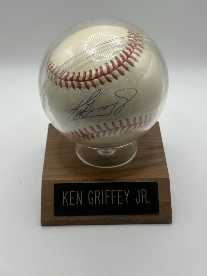 Ken Griffey Jr Signed Baseball w/ Display Stand – JSA Authenticated CJ10486 - Image 1 of 3