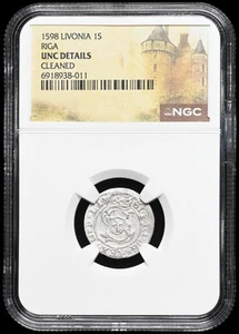 POLAND, Riga. Sigismund III, 1587-1632. Billon Solidus, 1598, NGC MS UNC Details - Picture 1 of 2