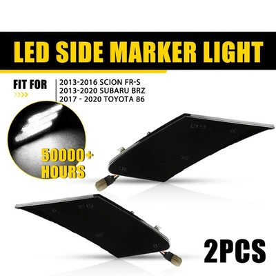 Luz marcadora frontal con lente ahumada 2 piezas para 2013-2016 Scion FR-S blanco LED Foto 1 de 4