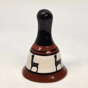 Los Reyes Bell Lima Peru Llama Signed Hand Painted Peruvian Pottery - Rare - Picture 1 of 7