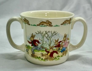 Vintage Royal Doulton Bunnykins Two-Handled Mug Roller Skating Bunnies 1936 - Picture 1 of 12