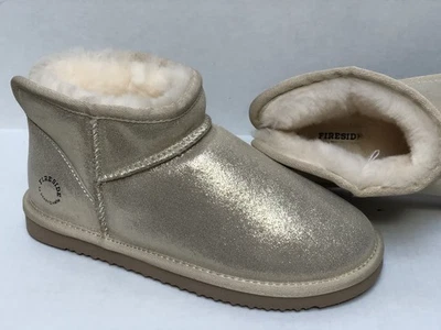 Fireside by Dearfoams Women's RIVERLAND Genuine Shearling Micro Bootie 8 ~ NEW! - Image 1 of 4