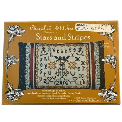 Cherished Stitches “STARS AND STRIPES” Counted Cross Stitch Limited Release Kit - Image 1 of 2