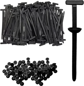 100 Pezzi Fibbia Fermacavi Universale Nylon per Auto, Clip Cerniera Auto Stile T - Foto 1 di 6