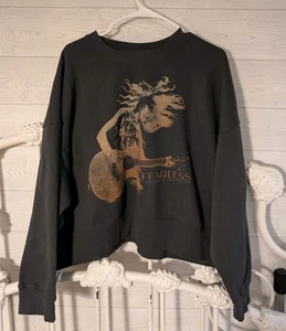 Taylor Swift Fearless Sweatshirt Tour Merch Taylors Version Cropped Grau L - Bild 1 von 4
