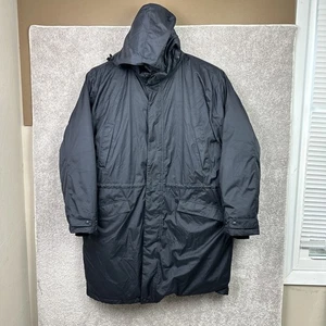 Eddie Bauer Jacket Mens XXXL Tall Black Hooded Goose Down Parka Winter Coat Warm - Picture 1 of 10