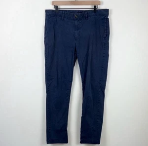 Wallin & Bros Chino Pants Navy Blue Men's Size 36 x 32 Cotton Office Work - Picture 1 of 7